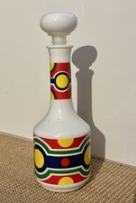 Bottiglia vintage vetro opalino optical, anni ‘70, liquore Cremidea Amaretto