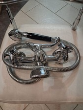 GRUPPO VASCA CON MANOPOLE A CROCE IN OTTONE CROMATO BANDINI MADE IN ITALY