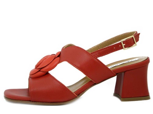 Sandali donna rossi pelle - sandali,