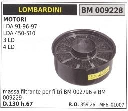 Massa filtrante aria