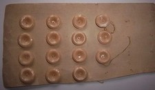 15 BOTTONI VINTAGE - BEIGE - DIAM. CM.1,7 -  IN CARTONCINO MERCERIA - NUOVO