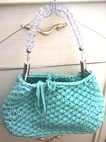 Borsa estiva uncinetto verde - borsa,