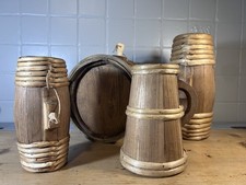 Set Boccali Borracce In Legno Anni 50