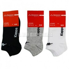 6 PAIA CALZINI KAPPA ART. K006 UNISEX FANTASMINO IN COTONE ELASTICO SPORTIVO