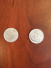 MONETA da 5 LIRE DELFINO del 1953 MONETA da 5 Lire DELFINO del 1954 danneggiata