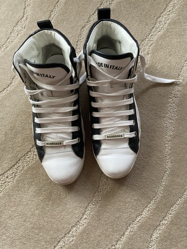 Dsquared white hitop sneakers - dsquared,
