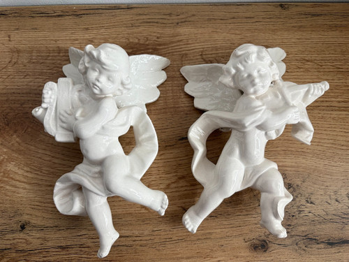 Vintage pair white - pair, ceramic