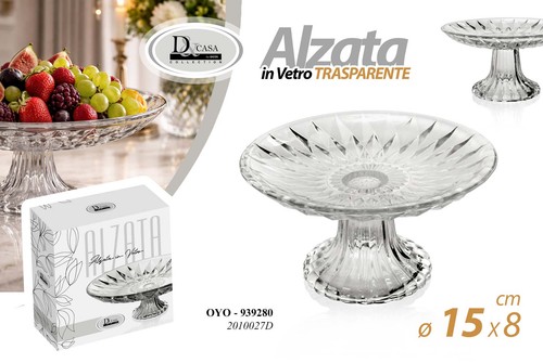 Alzata vetro trasparente tonda