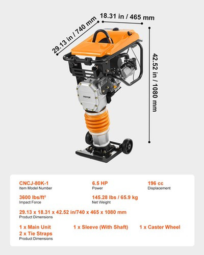 Vevor vibrocostipatore 5cv - vevor, 6,5cv