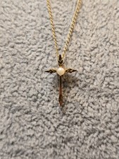 Collana croce perle d'acqua