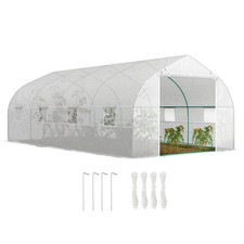 Outsunny Serra per Orto con 8 Finestre e Porta Avvolgibile Verde