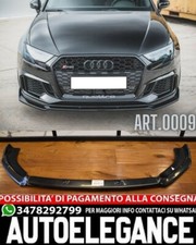 0009 LAMA AUDI A3 8V 16-19 RS3 SPLITTER ANTERIORE SOTTO PARAURTI ABS NERO LUCIDO