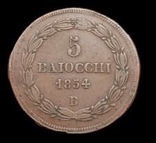 Italie, 5 Baiocchi 1854 B Pius