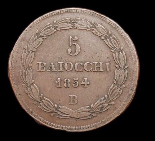 Italie baiocchi 1854 b pius - 5,