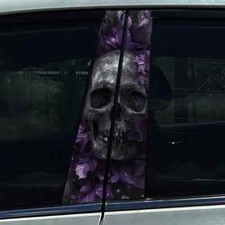 2 adesivi rosa teschio