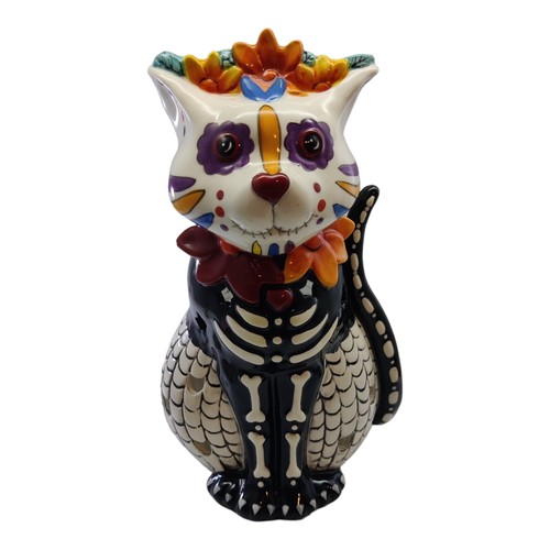 Portacandele scheletro gatto - portacandele,