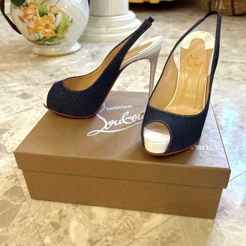 Christian louboutin denim peep - christian,
