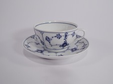 ROYAL COPENHAGEN BLUE FLUTED PLAIN ANTICA TAZZA DA TE' CON PIATTINO