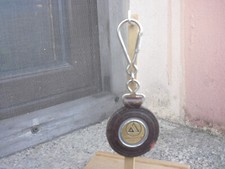 raro portachiavi AUTOBIANCHI in metallo su base in pelle - anni '70 - originale