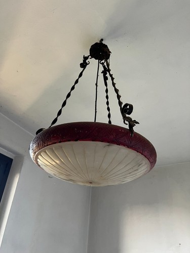 Lampadario vetro con - lampadario, in