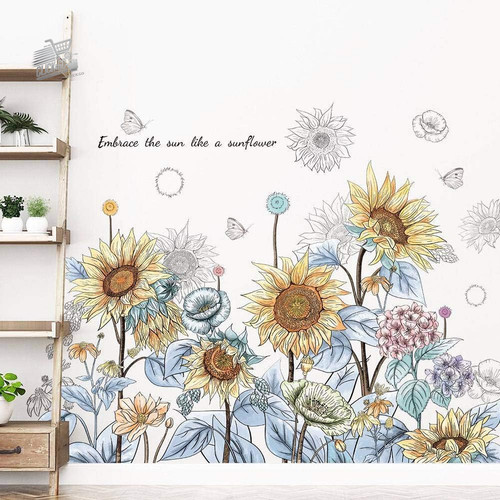 Adesivi murali girasoli grandi - adesivi,