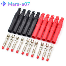 10 pz spina a banana avvolta di sicurezza 4 mm tipo rame saldato fai da te connettore cavo di prova