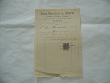 PUBBLICITà  FATTURA FABBRICA OMBRELLI VALIGIERIA TRAVAGLINI PADOVA 1896-360