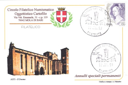 Cartolina asti centro con - cartolina,