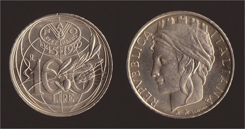 100 lire 1995 - anni, fao