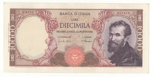 10000 lire michelangelo decr - michelangelo,