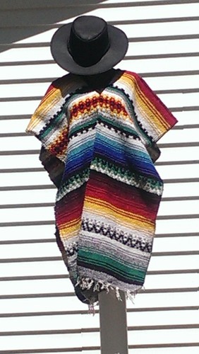 Poncho cappello multicolore - e,