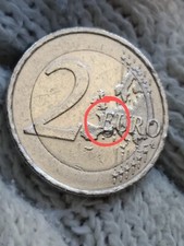 Moneta da 2€ 2010 Austria con Eccesso di Conio sotto la E di EURO
