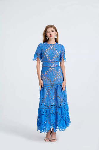 Abito lungo blu elegante - lungo,