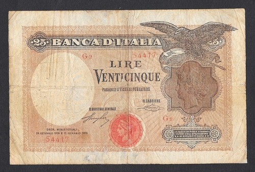 Italia banconota 25 lire - 25,