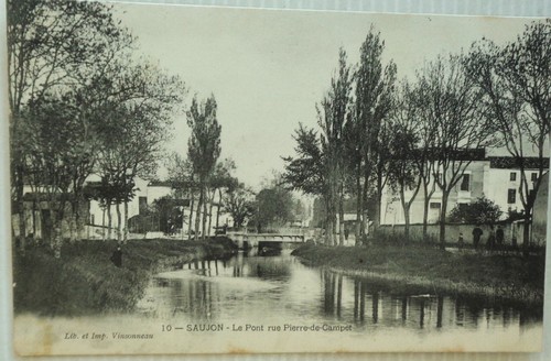 Saujon cpa pont rue - le,