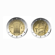 2 Euro Giubileo 2025 + 2 Euro Vespucci 2025 Da Rotolino -con capsule-