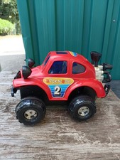 ROCK N ROLL VTG RED VW BEETLE BEACH BUGGY HOTROD HARD PLASTIC TOY CAR