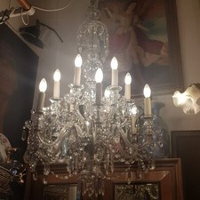 Antico lampadario in cristallo di Boemia 12 bracci
