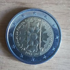 Moneta 2 Euro Francia 1918-2018 Le Bleuet de France Commemorativa SPL Circolata