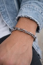 Bracciale uomo maglia catena - bracciale,