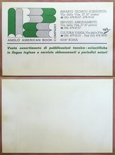 ROMA - ANGLO AMERICAN BOOK COMPANY - BIGLIETTO DA VISITA PUBBLICITARIO LIBRERIA