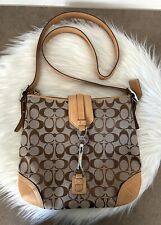 BORSA COACH VINTAGE Y2K SIGNATURE SUFFLETTE COTONE COTTON BROWN TRACOLLA