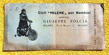 CICLI MILENE GIUSEPPE FOLCIA MILANO 1937 CATALOGO BICICLETTA D’EPOCA