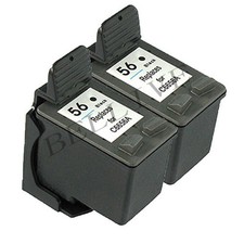 2 CARTUCCE COMPATIBILE PER HP 56 C6656A OfficeJet J5520  5615 DeskJet 5550 5650