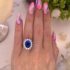 Anello matrimonio zaffiro blu