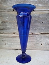 Vaso Vintage Blu Cobalto In Vetro Design Modernariato