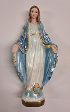 STATUA DELLA MADONNA MIRACOLOSA CM 32 IN GESSO PERLATO PRODUZIONE ITALIANA