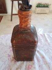 BOTTIGLIA LIQUORE GRANDE DA COLLEZIONE RIVESTIMENTO IN CUOIO ANNI 60/70 VINTAGE