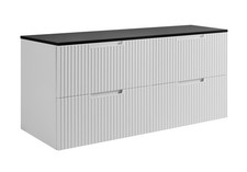 Armadio Armadietto Bagno Lavandino Lavabo Mobile Doppio 160 cm VENA Bianco/Nero