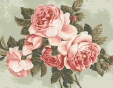 SCHEMA SCHEMI PUNTO CROCE QUADRO ROSA ROSE FIORI FIORE